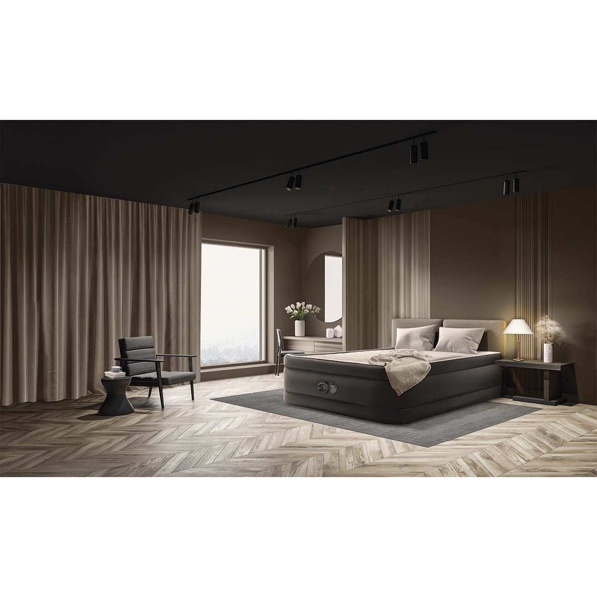 Intex TruAire&reg; Luxury Built-In Pump Queen Air Bed, , bcf_hi-res