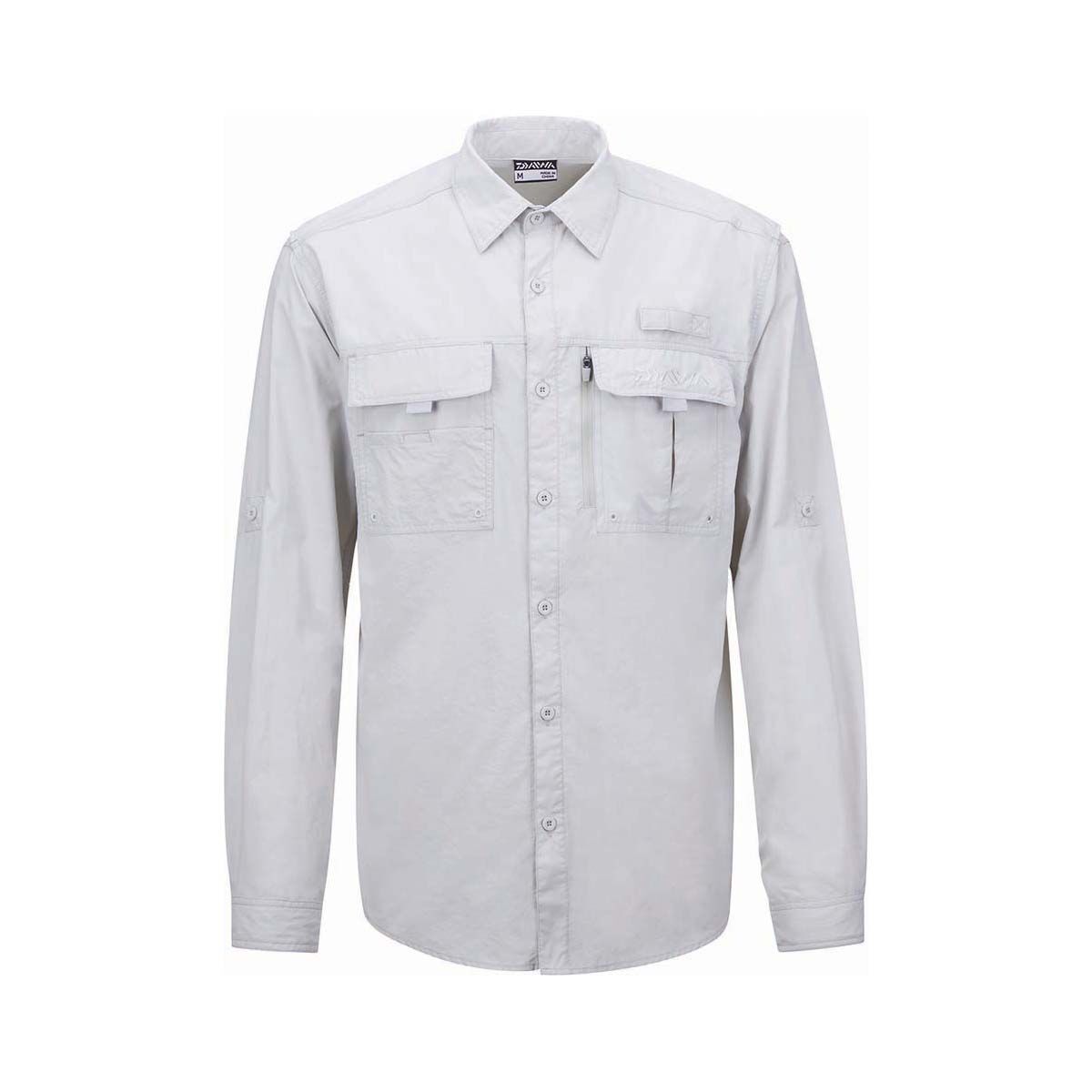 Daiwa Men&rsquo;s Long Sleeve Fishing Shirt Grey S, Grey, bcf_hi-res