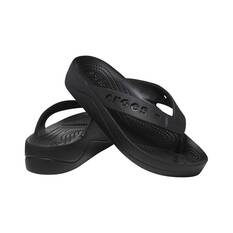 Crocs Women's Baya Platform Thongs, Black, bcf_hi-res