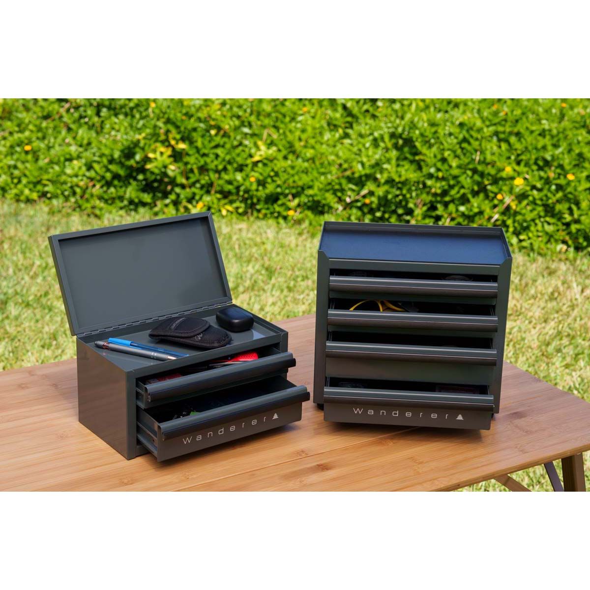 Wanderer Mini Gear Cabinet 2 Drawer Charcoal, Charcoal, bcf_hi-res