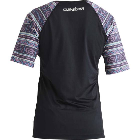 Quiksilver Women's Short Sleeve Rashie, Black, bcf_hi-res