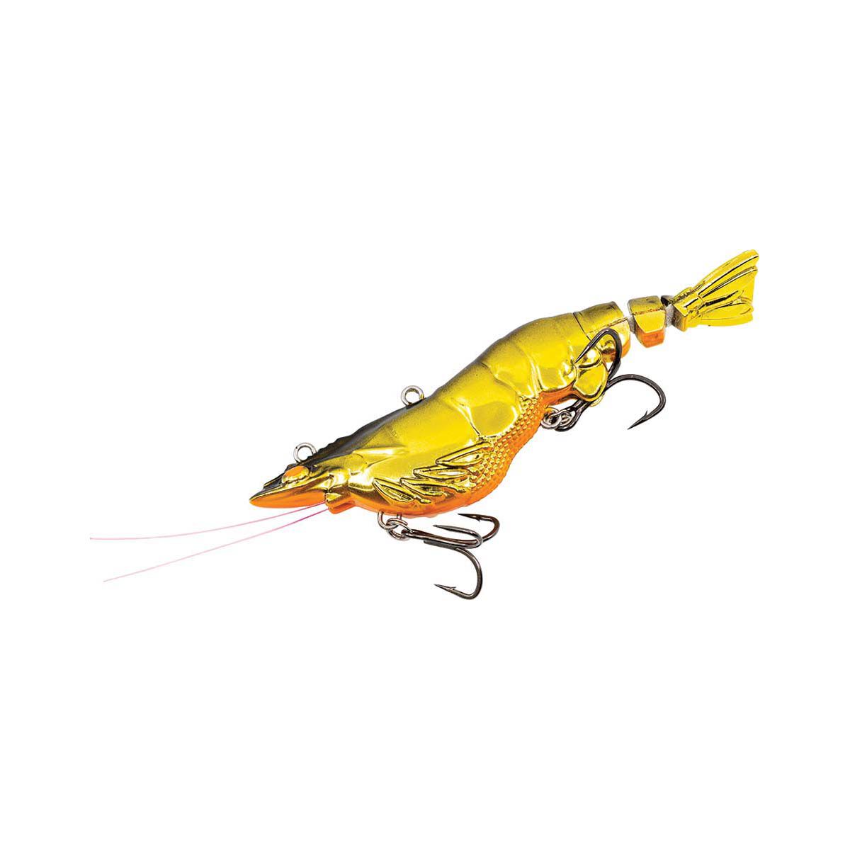 Chasebaits Armour Prawn Hard Body Lure 85mm Gold Chrome, Gold Chrome, bcf_hi-res