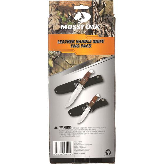 Mossy Oak Leather Handle Knives 2 Pack BCF