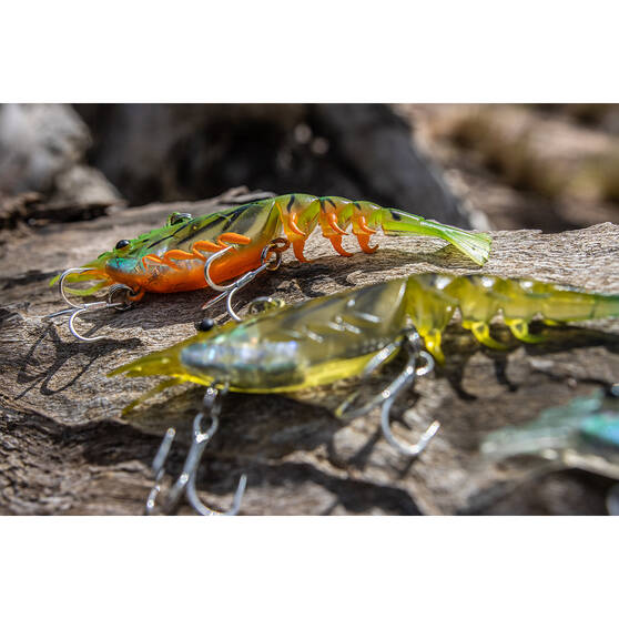 Berkley Shimma Shrimp Soft Vibe Lure 100mm Crystal Shrimp, Crystal Shrimp, bcf_hi-res