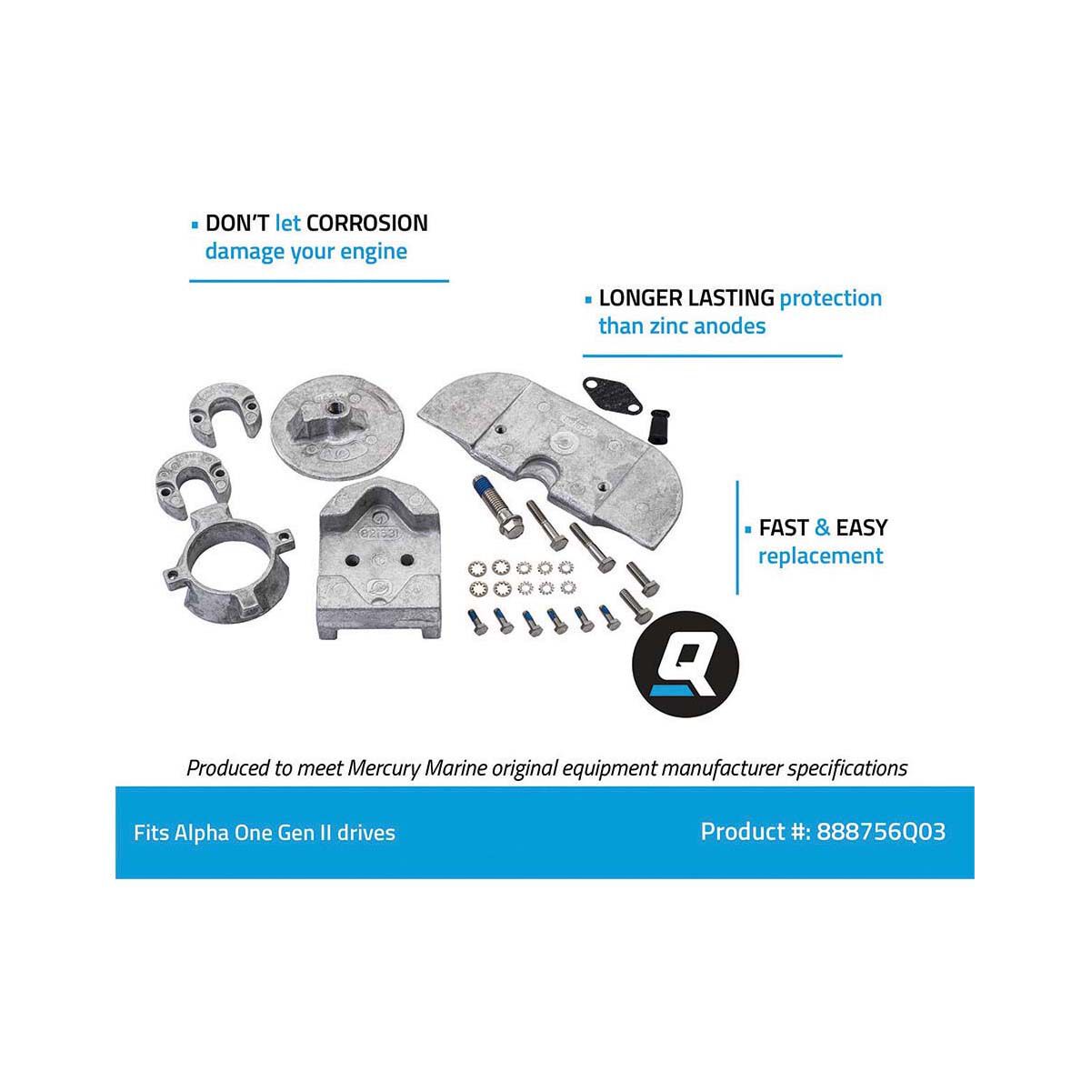 Quicksilver Alpha One Gen II Anode Kit, , bcf_hi-res
