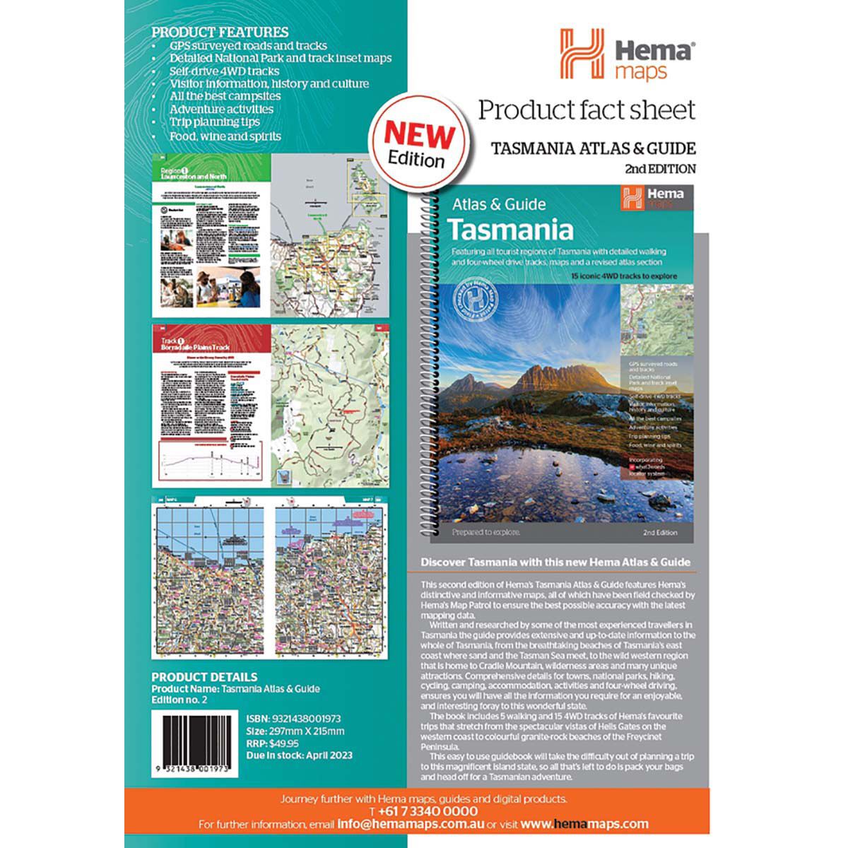Hema Book Tasmania Atlas  Guide 2nd Ed, , bcf_hi-res