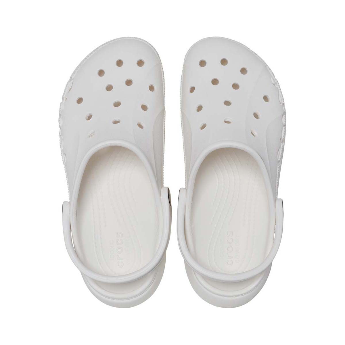 Crocs Women's Platform Baya Clogs, White, bcf_hi-res