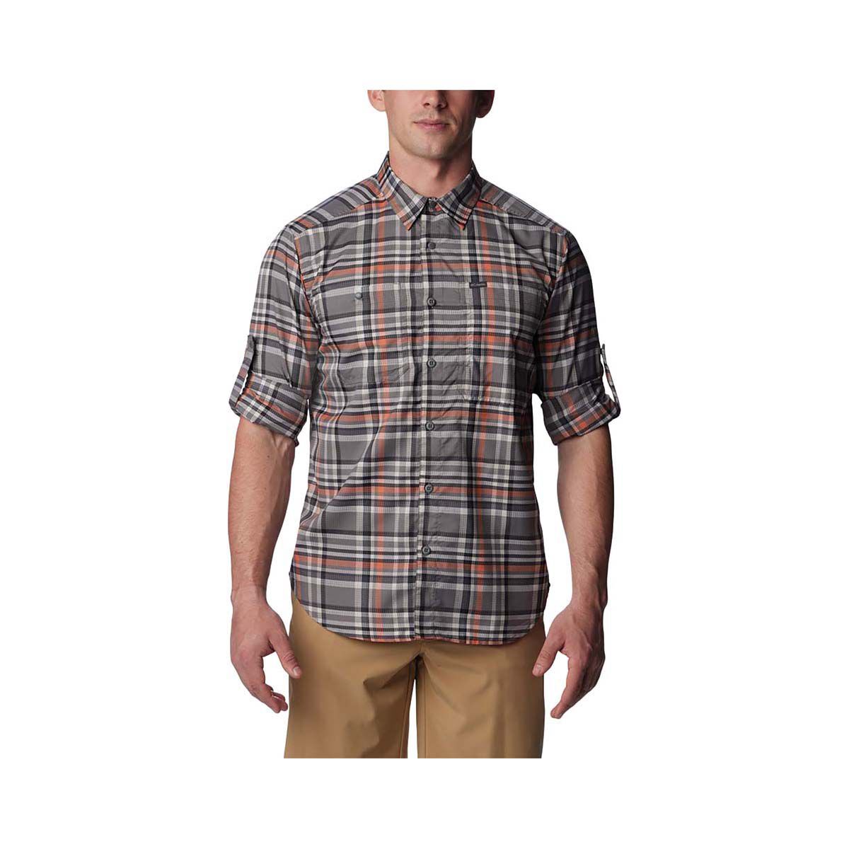 Columbia Men's Silver Ridge Utility Check Long Sleeve Shirt City Grey S
