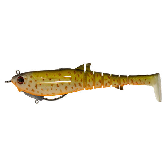 Zerek Flat Shad X Weedless Soft Plastic Lure 130mm Orange Belly Trout, Orange Belly Trout, bcf_hi-res