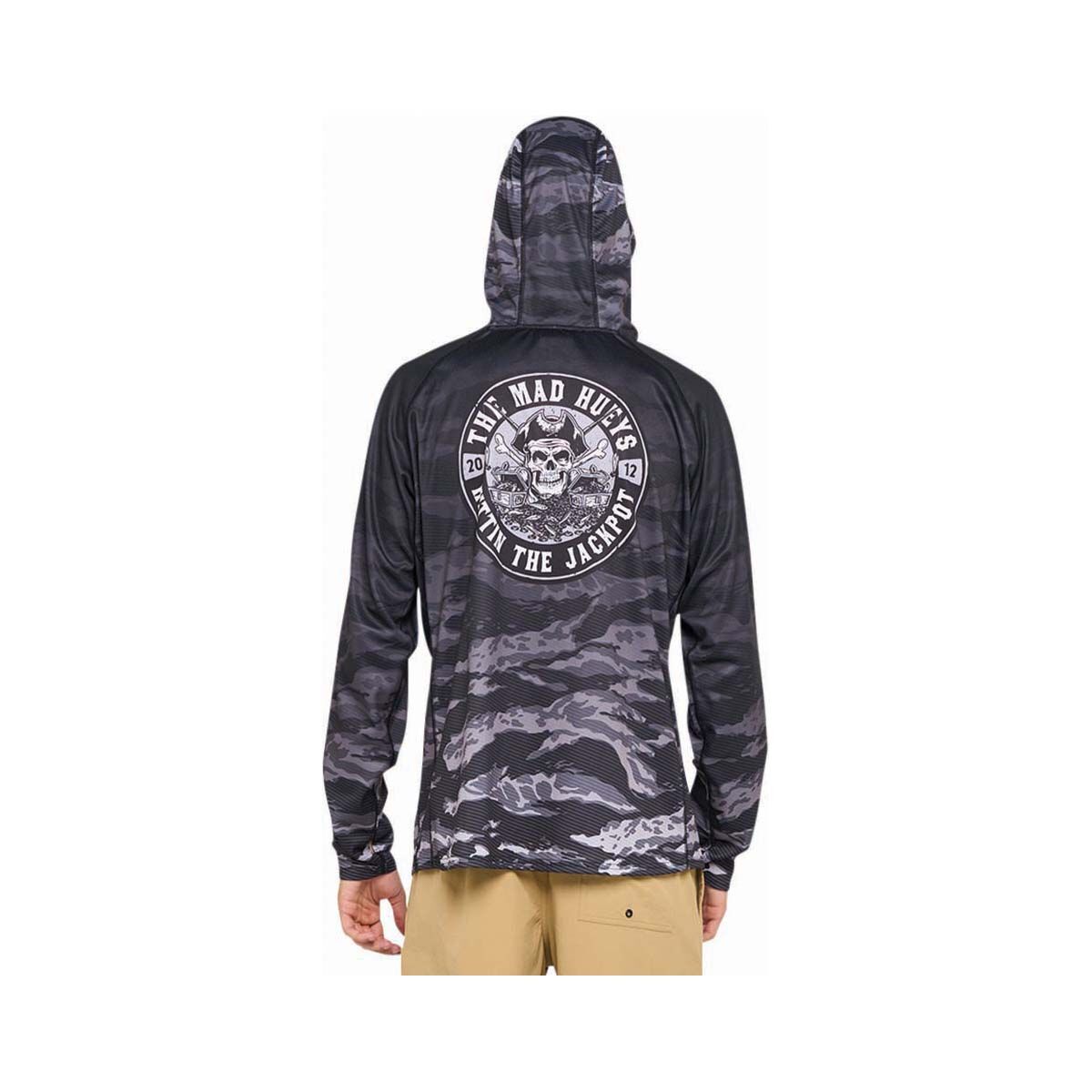 The Mad Hueys Men's Hittin&rsquo; The Jackpot Hooded Mask Fishing Shirt Black S, Black, bcf_hi-res