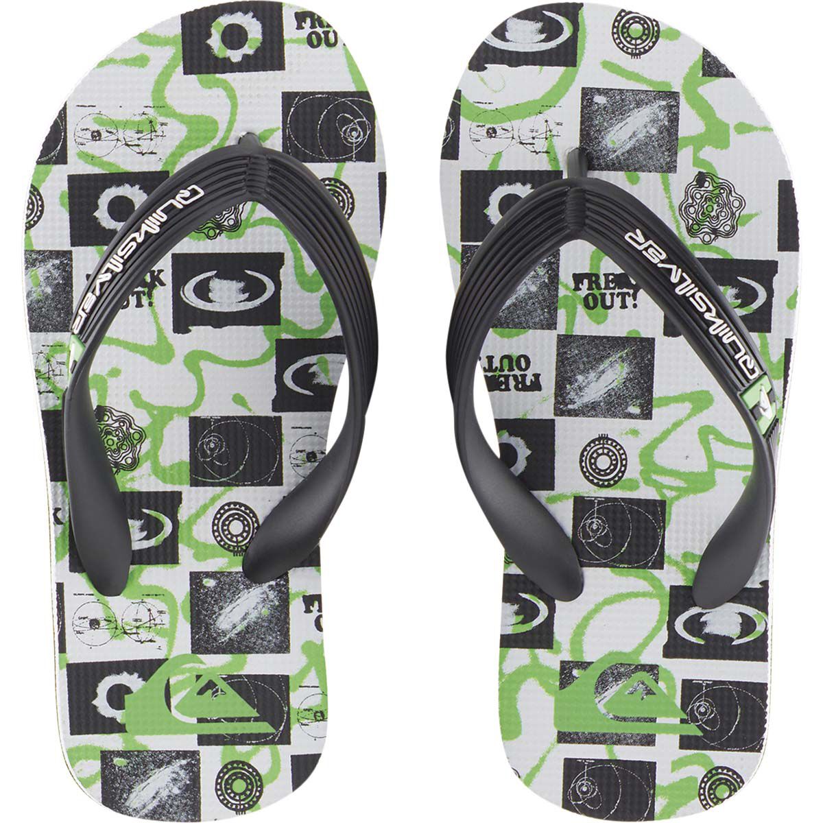 Quiksilver Kids Molokai Art Thongs, White / Green, bcf_hi-res