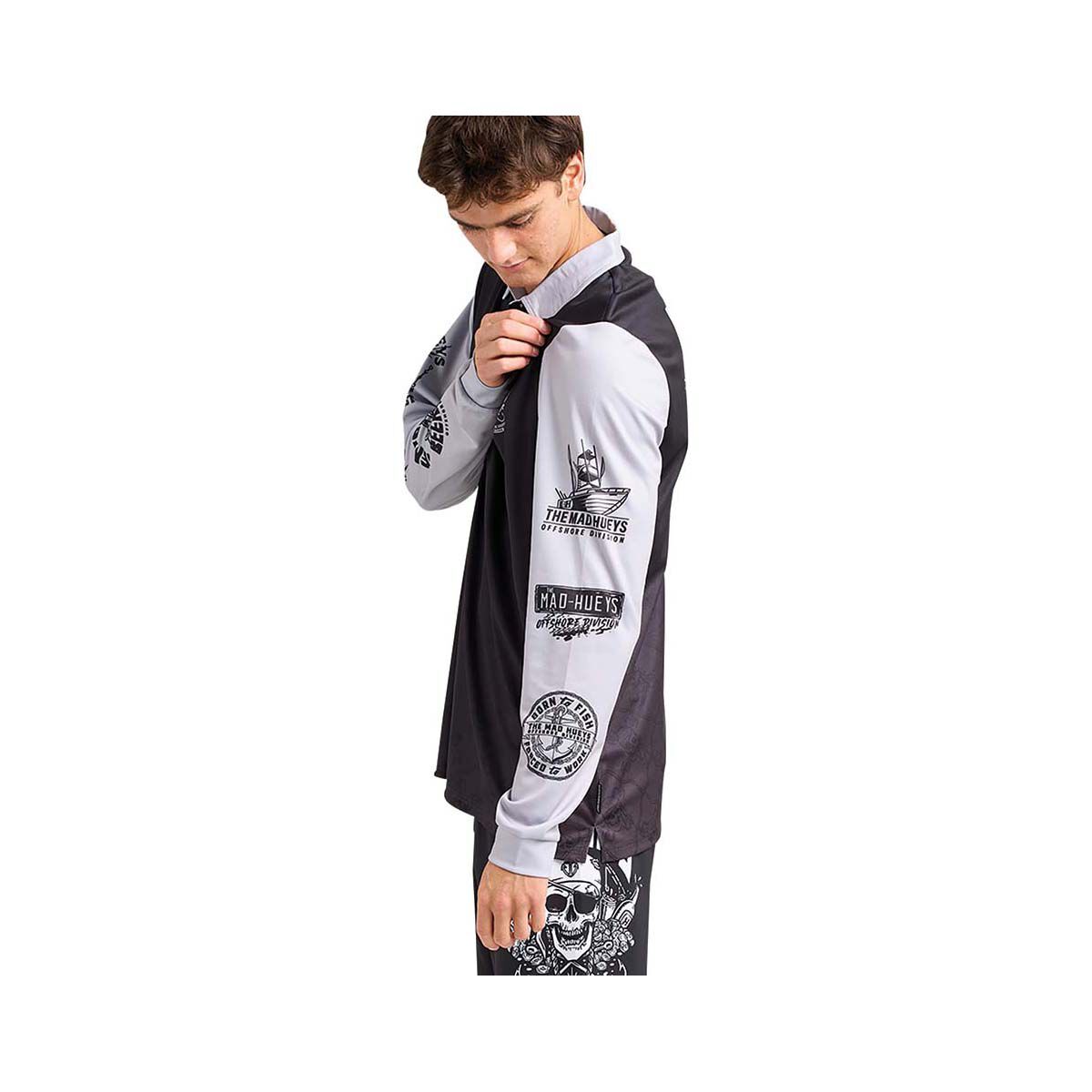 The Mad Hueys Men&rsquo;s Offshore Pirate Fishing Shirt, Storm, bcf_hi-res