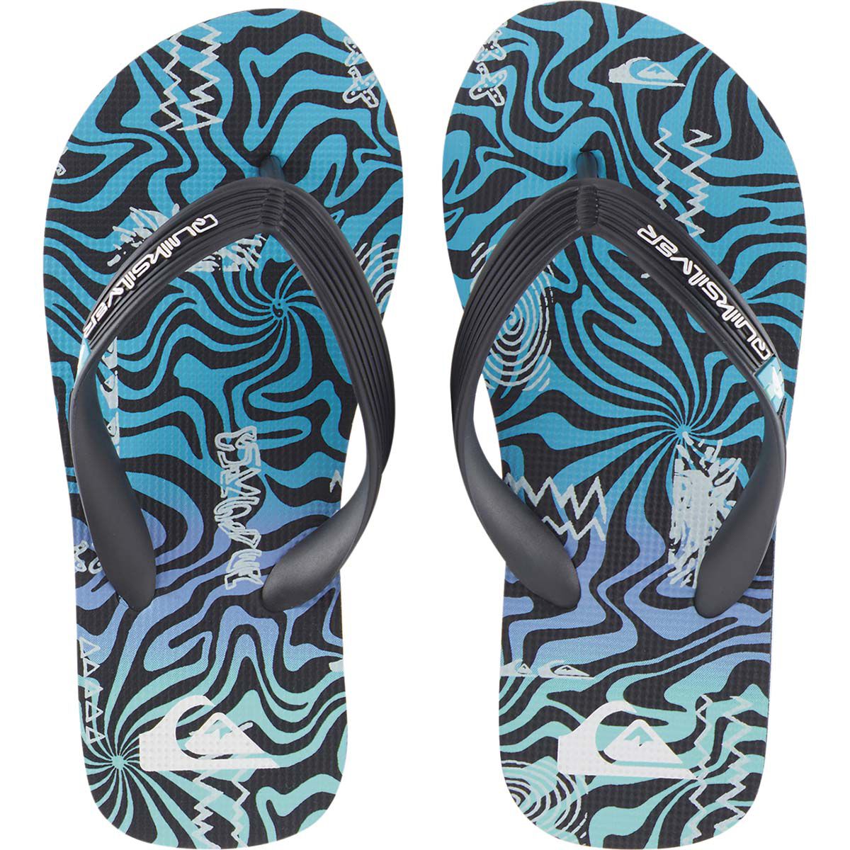 Quiksilver Youth Molokai Art II Thongs Blue 2, Blue, bcf_hi-res