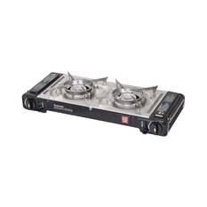 Gasmate Travelmate II SS Double Butane Stove With Hotplate, , bcf_hi-res