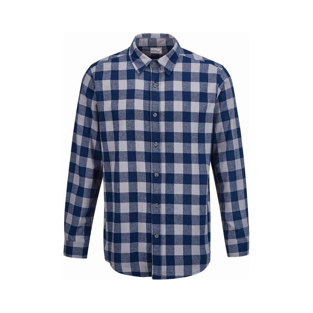 OUTRAK Unisex Flannel Shirt Blue Check M, Blue Check, bcf_hi-res