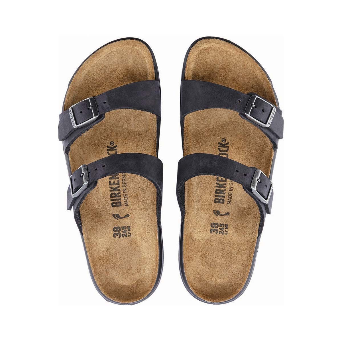 Birkenstock Women&rsquo;s Sierra Narrow Cross Town Oiled Leather Sandals, Black, bcf_hi-res