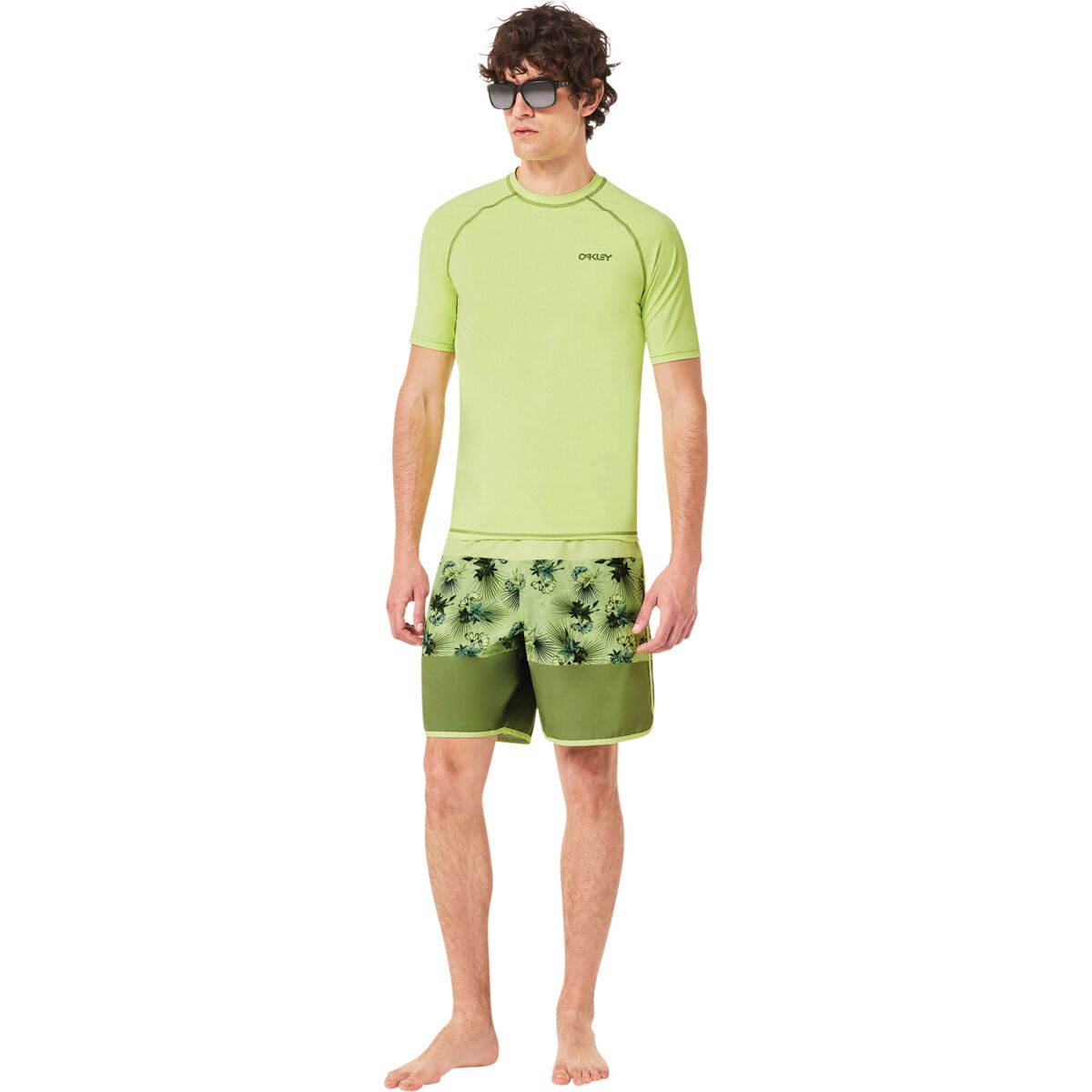 Oakley Men&rsquo;s Fingerprint Rashie, Light Green, bcf_hi-res