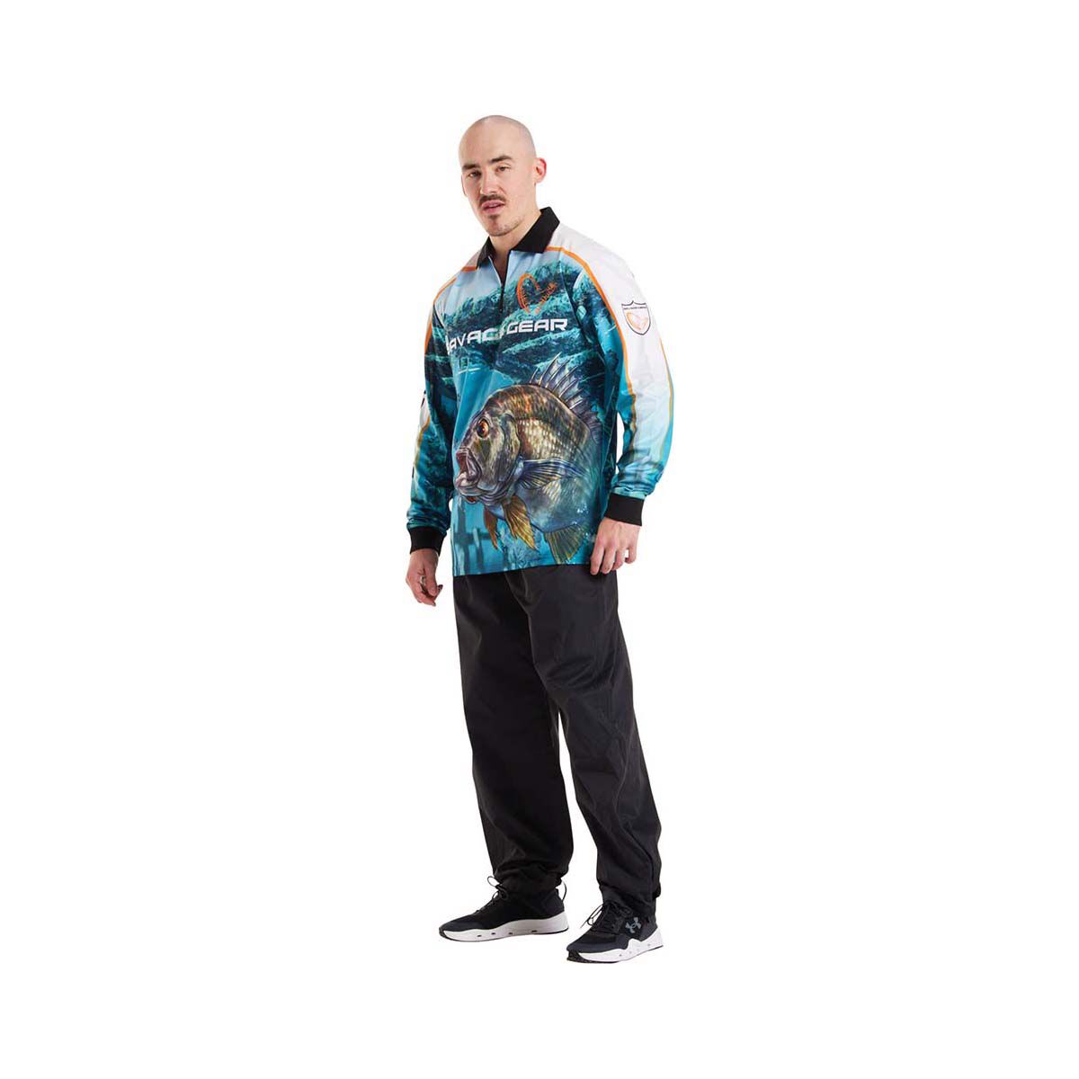 Savage Gear Men's Bream Fishing Shirt, Blue, bcf_hi-res