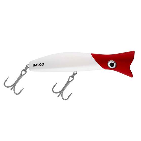 Halco Roosta Popper Surface Lure 160mm White Red Head, White Red Head, bcf_hi-res