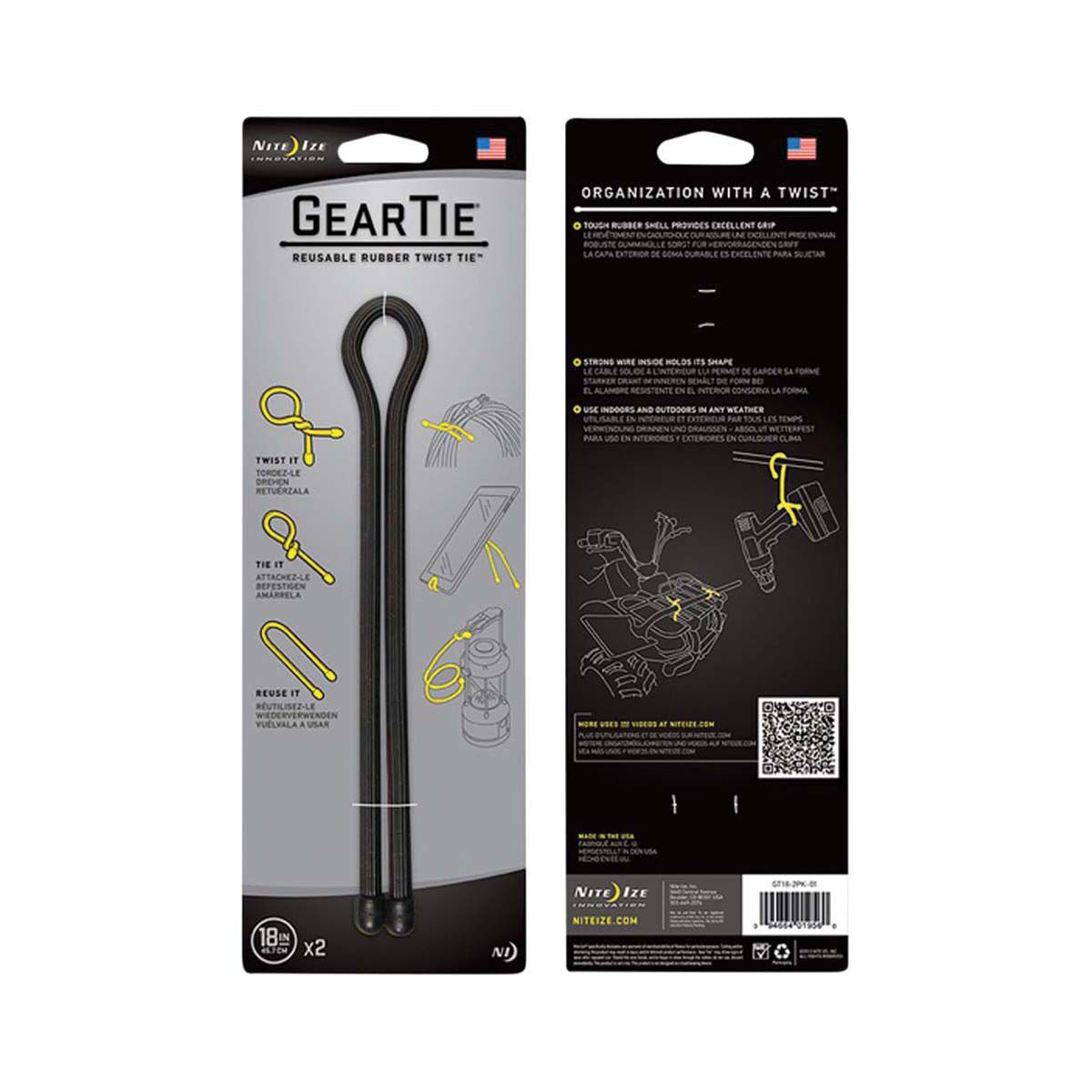 Nite Ize Black 18&rdquo; Gear Tie - Two Pack, , bcf_hi-res