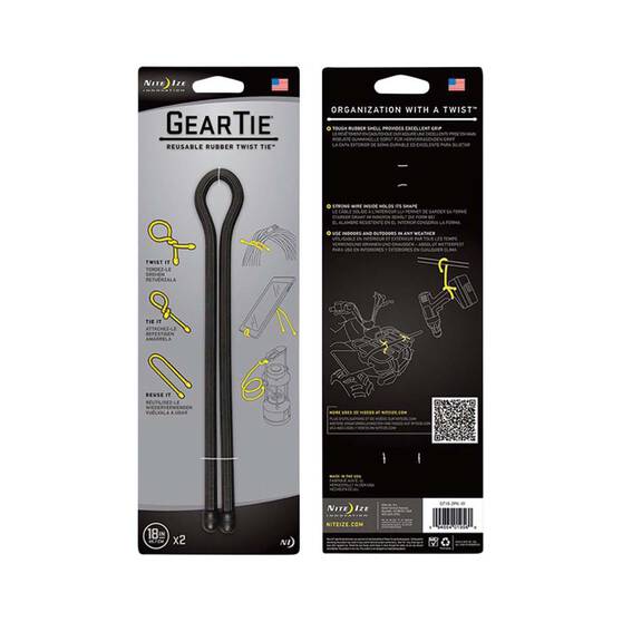Nite Ize Black 18” Gear Tie - Two Pack, , bcf_hi-res