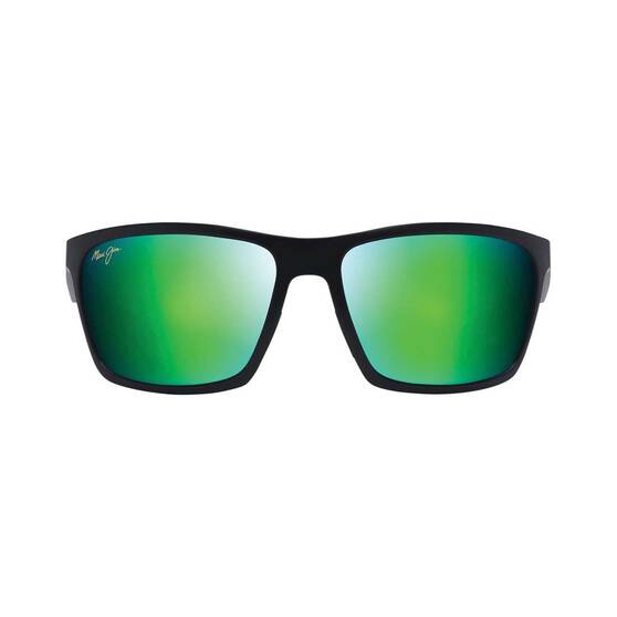 Maui Jim Men's Makoa Sunglasses Black / Green Mirror, Black / Green Mirror, bcf_hi-res