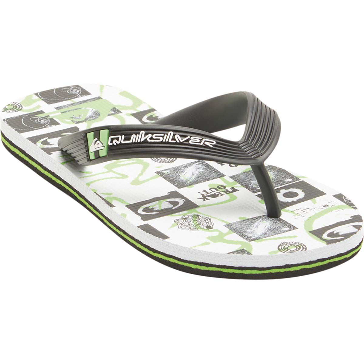 Quiksilver Kids Molokai Art Thongs, White / Green, bcf_hi-res