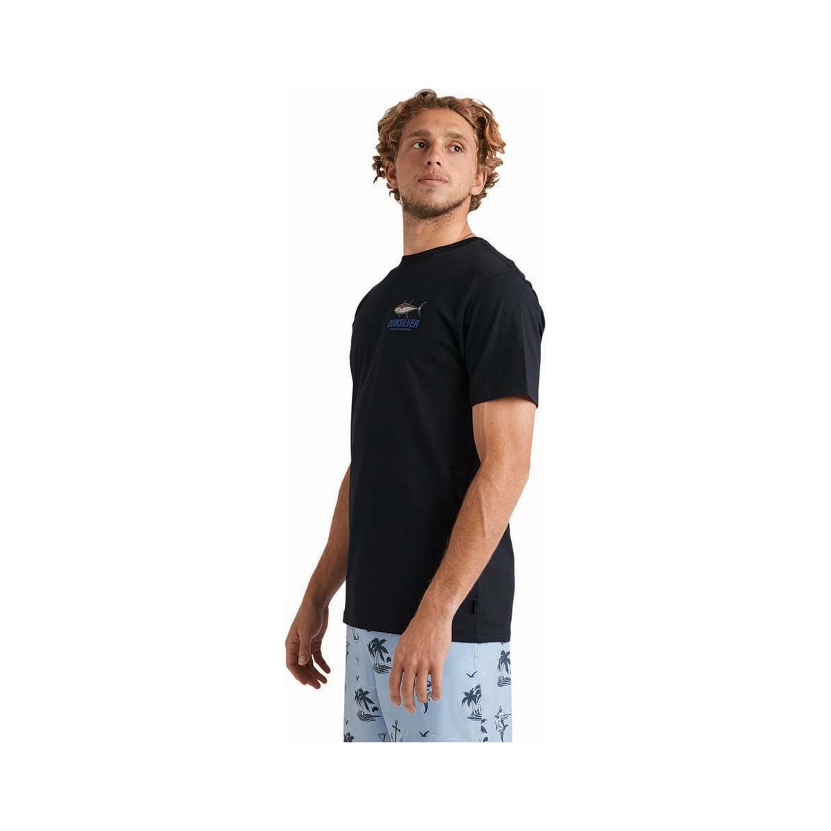 Quiksilver Men's Slack Tide Short Sleeve Tee, Black, bcf_hi-res