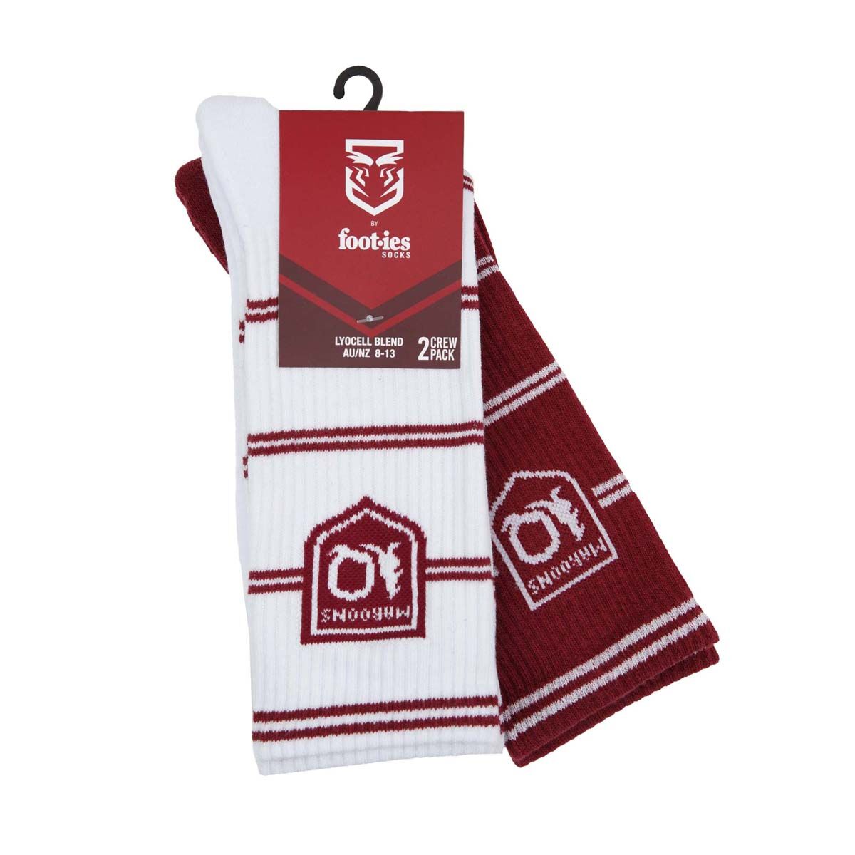 Foot-ies QLD Maroons Sneaker Socks 2 Pack, , bcf_hi-res