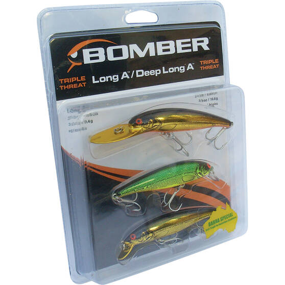 Bomber Barra Hard Body Lure Triple Pack 4, , bcf_hi-res