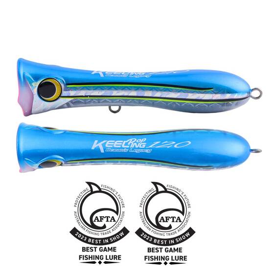 Ocean's Legacy Keeling Pop Surface Popper Lure 170mm White Lumo Bait, White Lumo Bait, bcf_hi-res