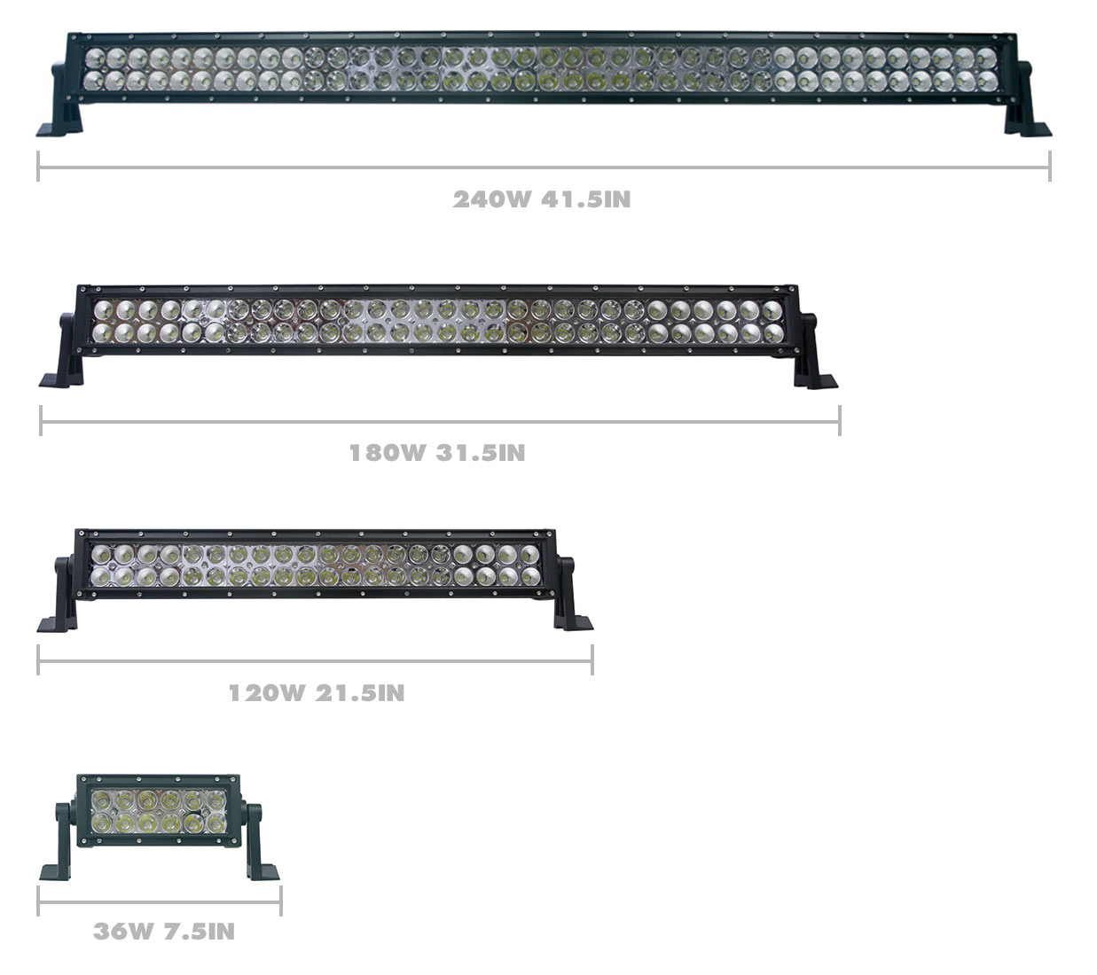 XTX LED Light Bar Sizes