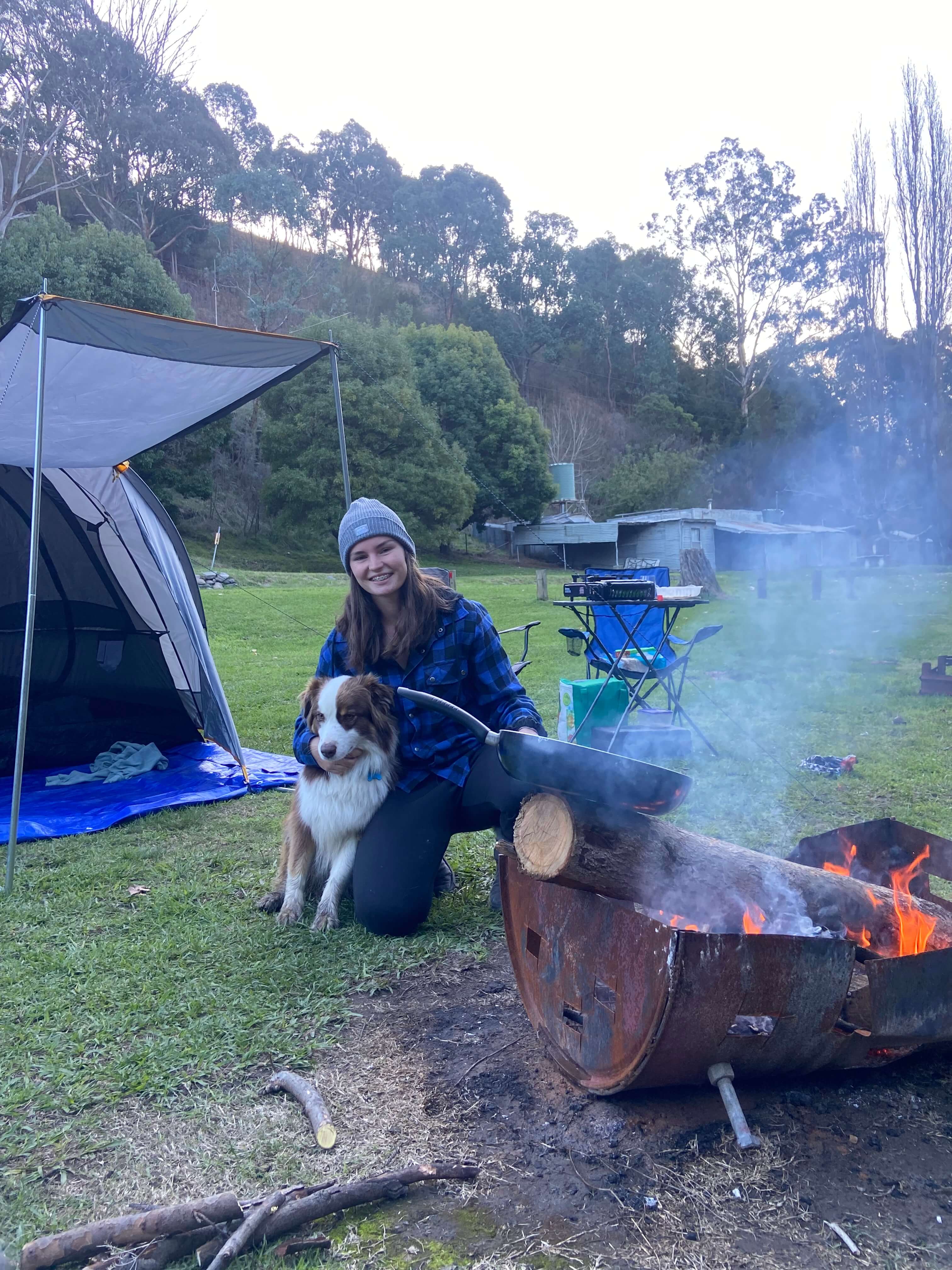 Doggos love a campfire but make sure they don't get too close