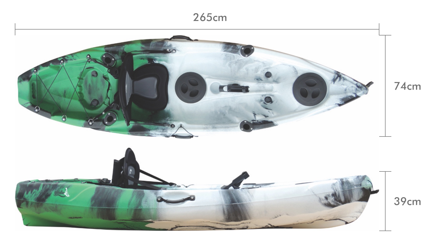 Glide V Series Kayak | L265 x W74 x H39 cm