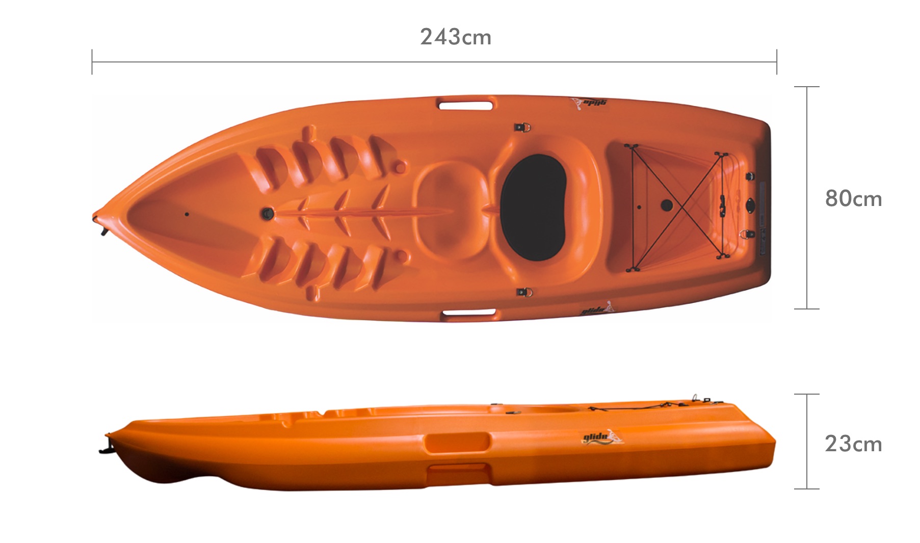 Glide Scope Adult Kayak | L243 x W80 x H23cm Glide Scope Adult Kayak | L243 x W80 x H23cm