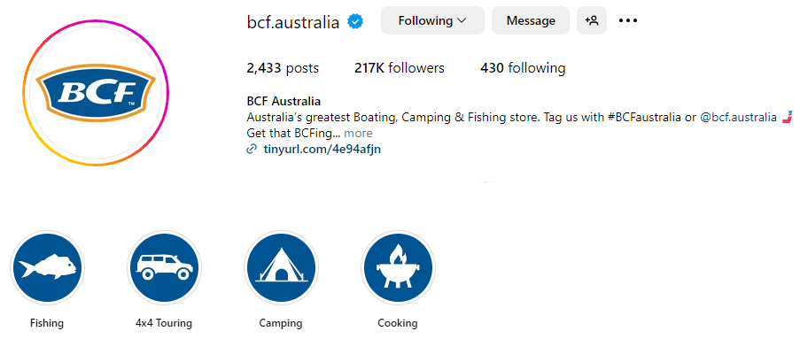 BCF Instagram Account
