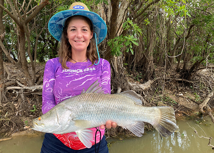 Leila with a beautifully coloured Barra Leila with a beautifully coloured Barra