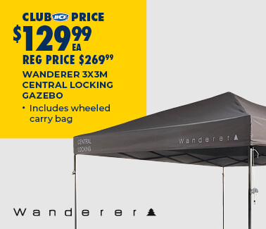 WANDERER 3X3M CENTRAL LOCKING GAZEBO