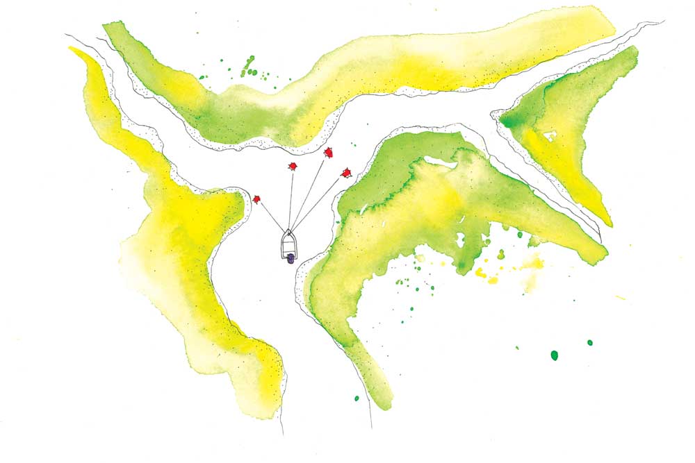 Casting around creek junctions