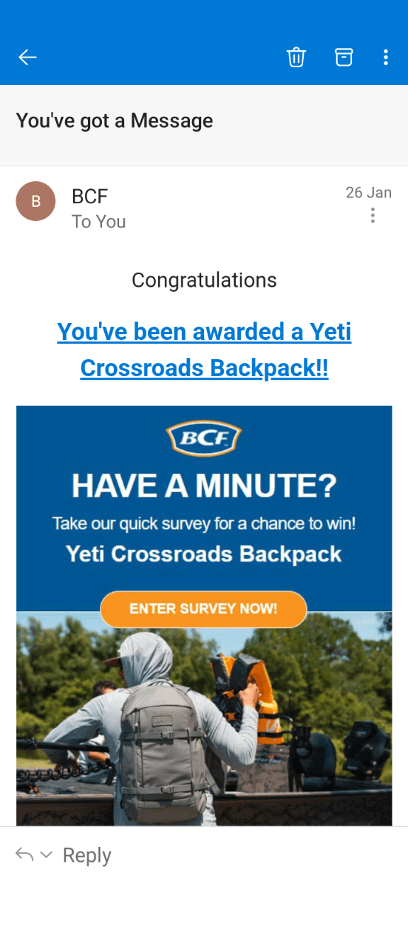 Scam Email YETI Survey