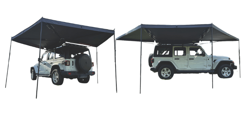 4WD set up with XTM compact 270-degree awning deployed