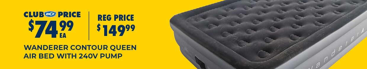 WANDERER CONTOUR QUEEN AIR BED WITH 240V PUMP