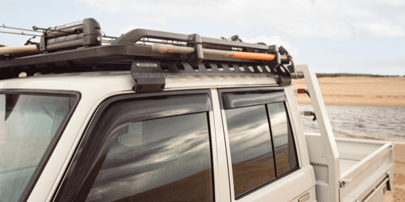 4WD touring setup with roof racks and accessories