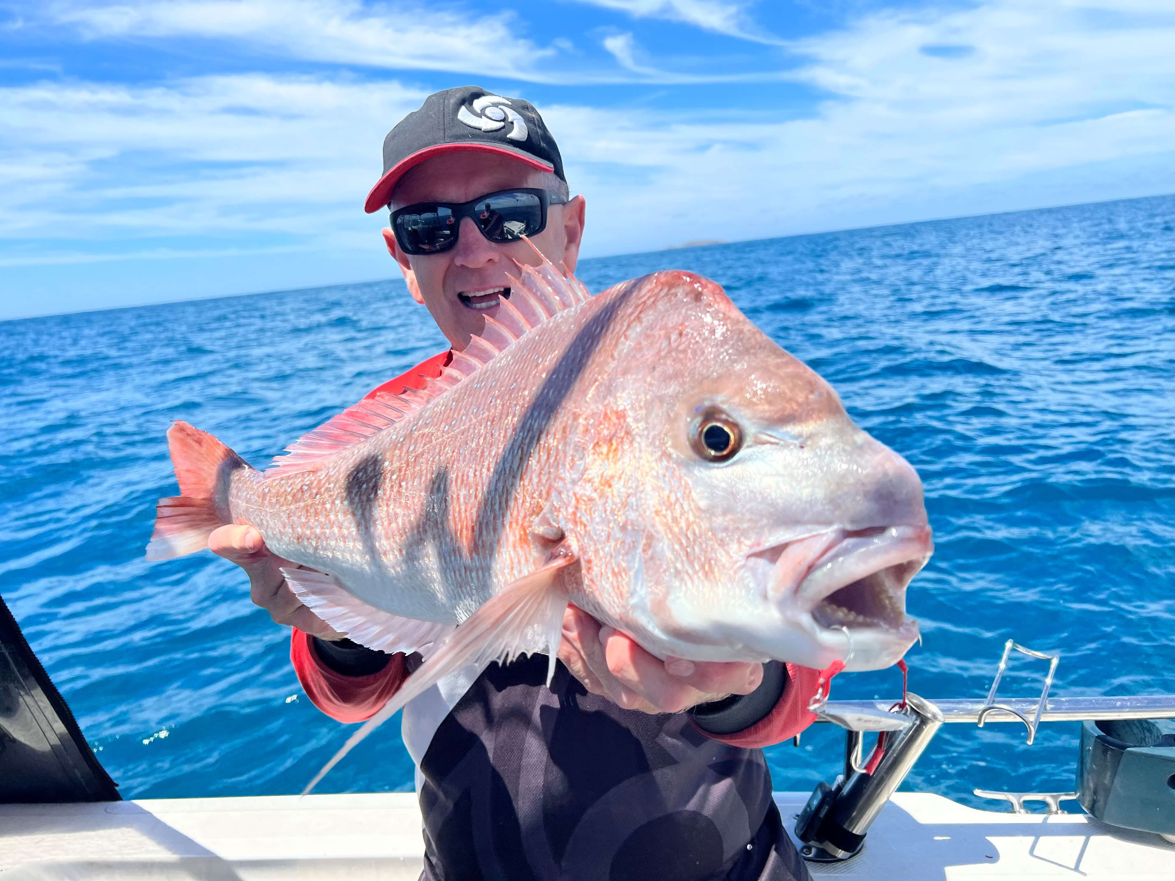 Big snapper caught on a metal jig