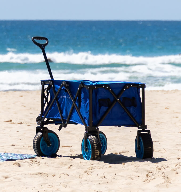 Wanderer Camp Cart on the shore with tent