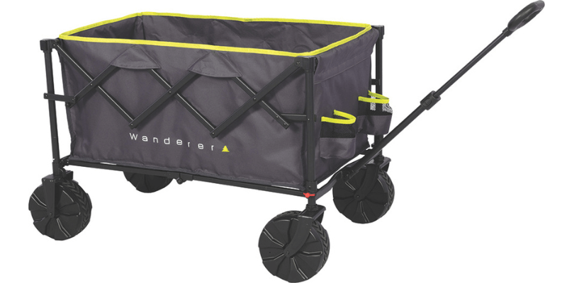 Wanderer Mighty Flat Fold Beach Cart loaded with beach gear